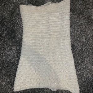 CREAM SPARKLY COWL NECK SCARF